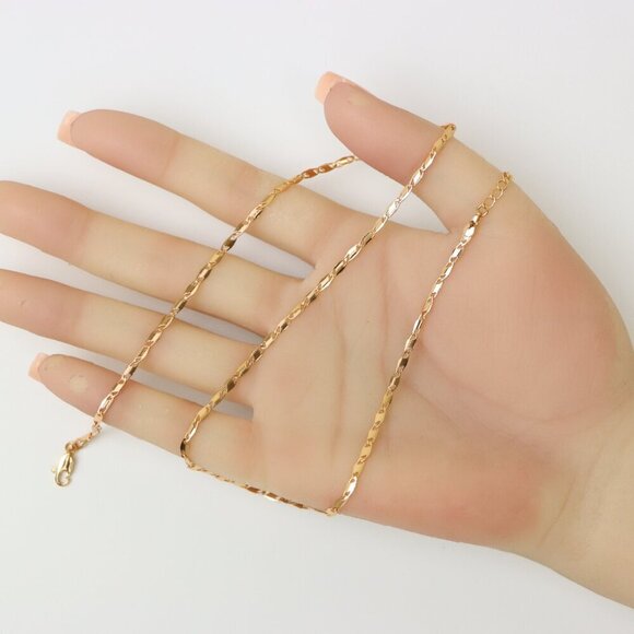 "Elegant Rose Gold Chain Necklace with Adjustable Extender, XPNL0195 - Picture 4 of 12